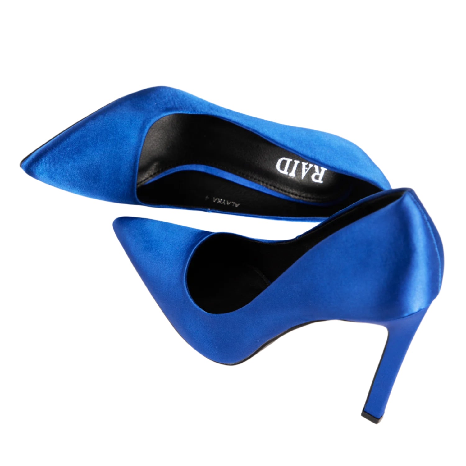 RAID Alayka Heeled Pump in Blue Satin