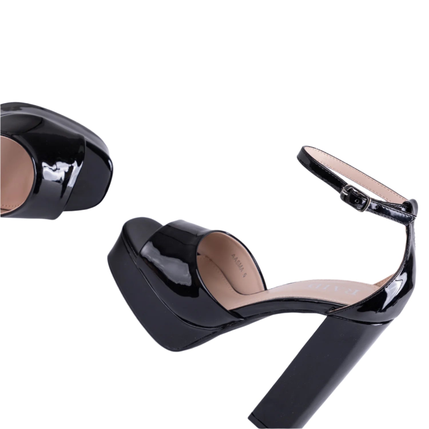 RAID Aasma Platform Heel in Black Patent