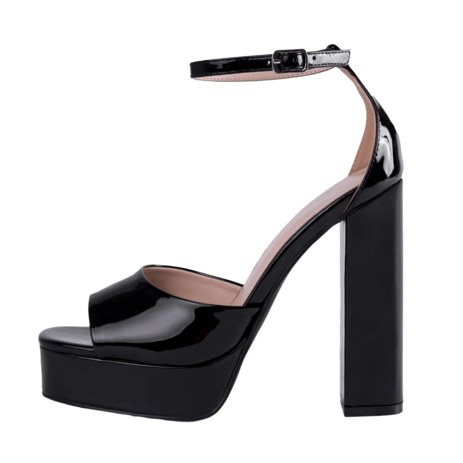 RAID Aasma Platform Heel in Black Patent