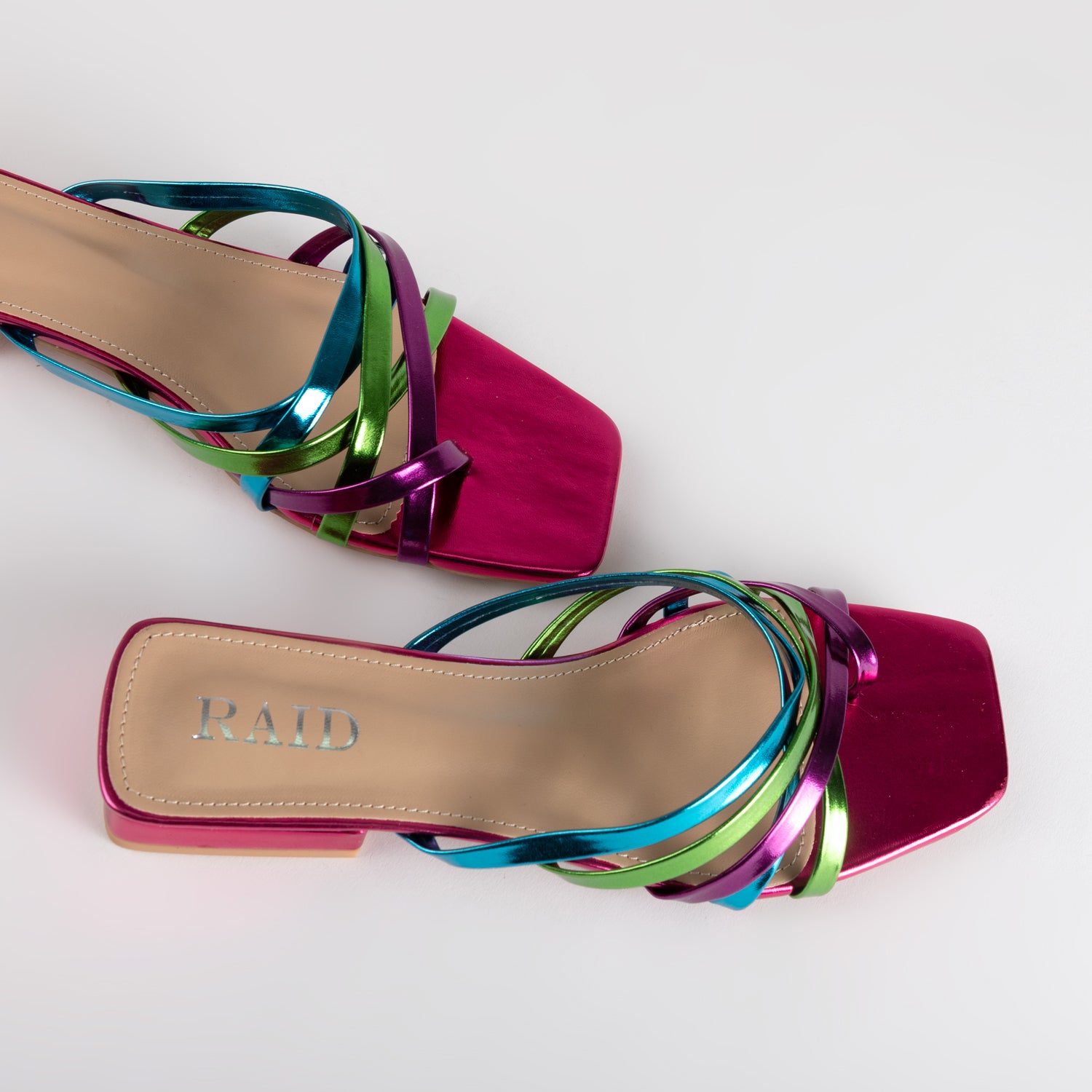 RAID Adonia Flat Mule in Pink Multi