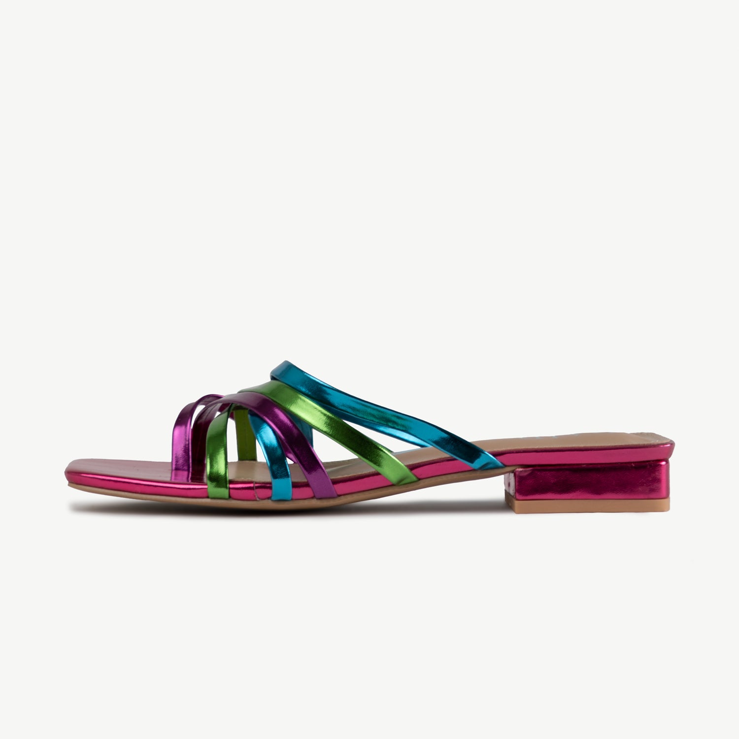 RAID Adonia Flat Mule in Pink Multi