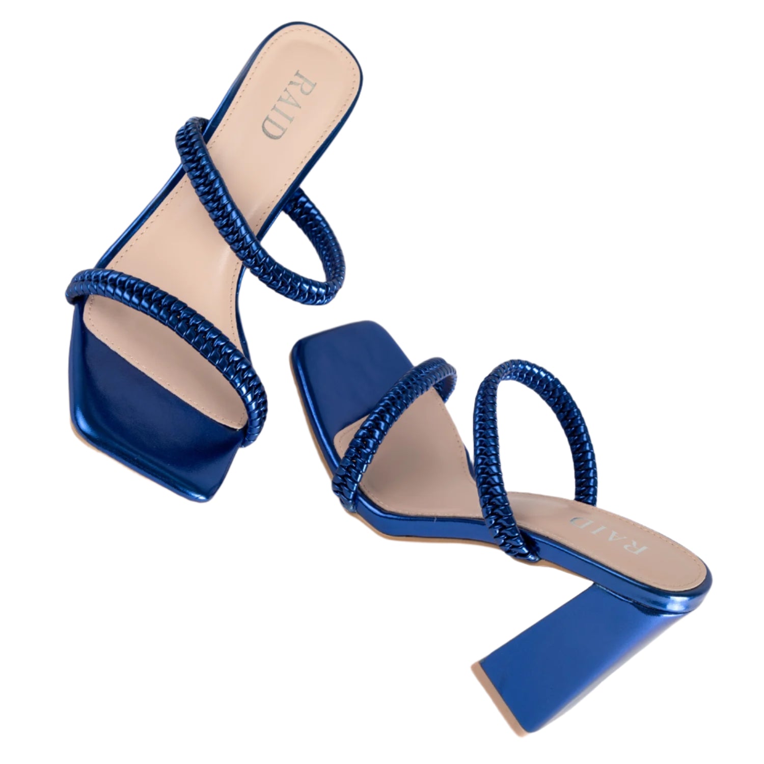 RAID Alyra Block Heeled Mule in Blue