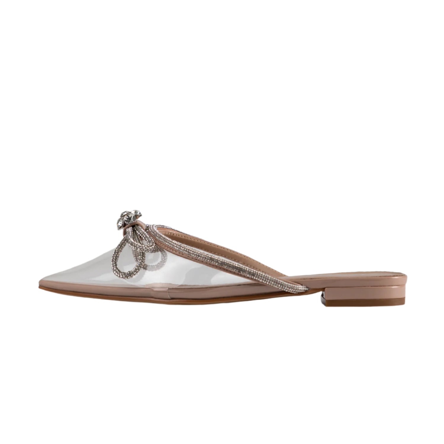 RAID Ariette Embellished Flat Mule In Clear/Nude