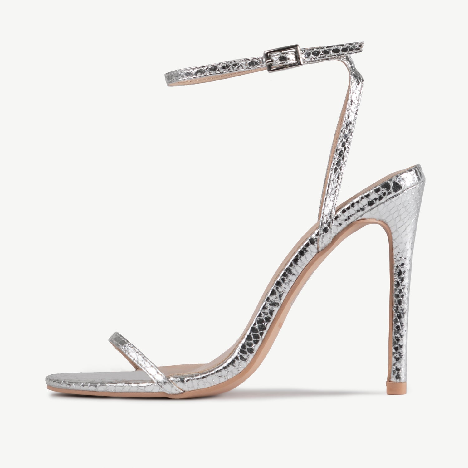 RAID Avani Stiletto Sandal In Silver Snake