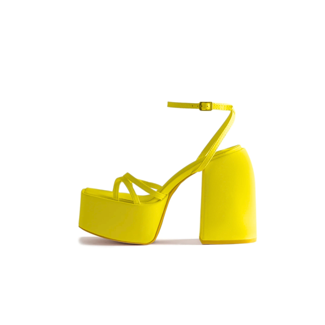 RAID Belcia Platform Sandal in Yellow