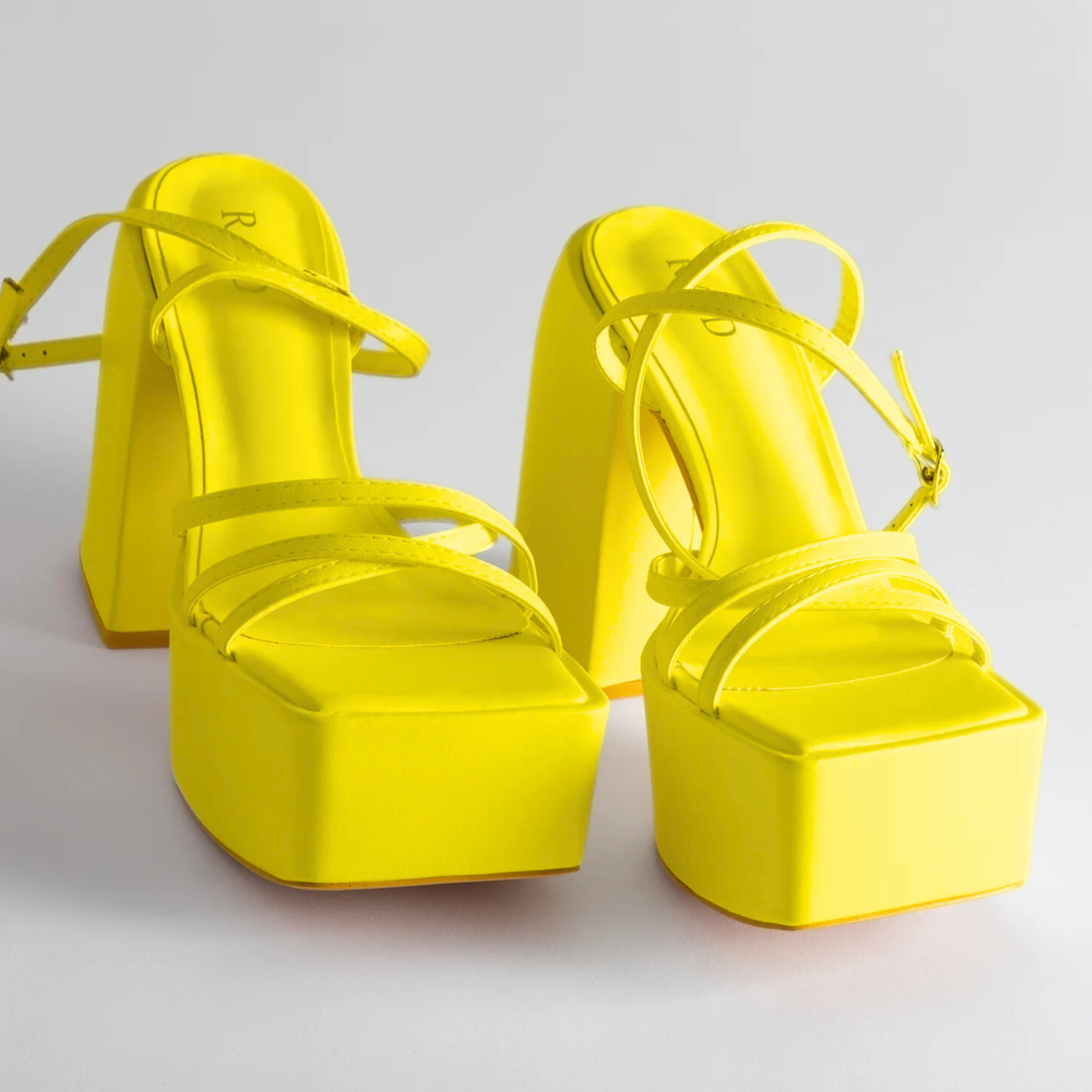 RAID Belcia Platform Sandal in Yellow