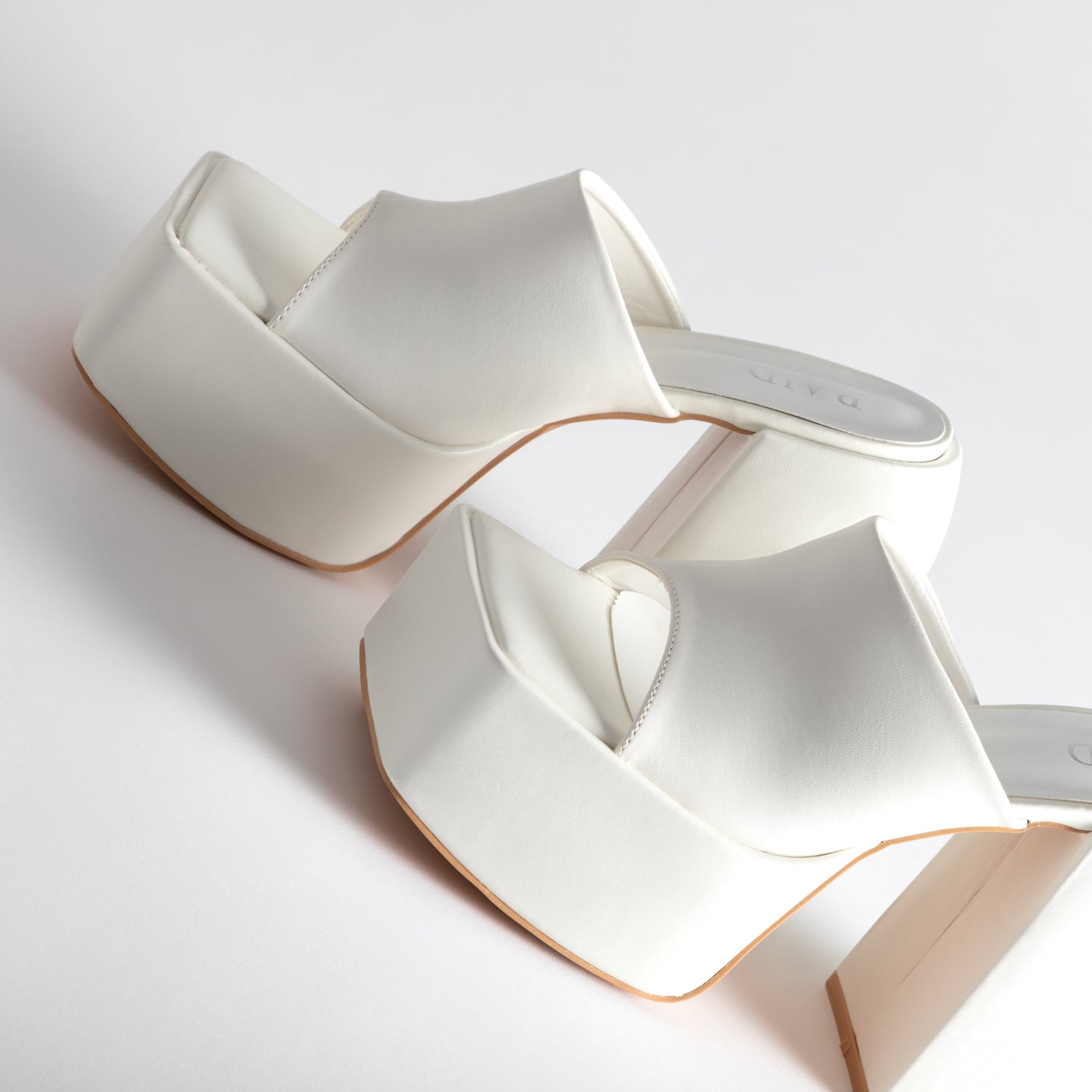 RAID Bina Platform Heeled Mule in White