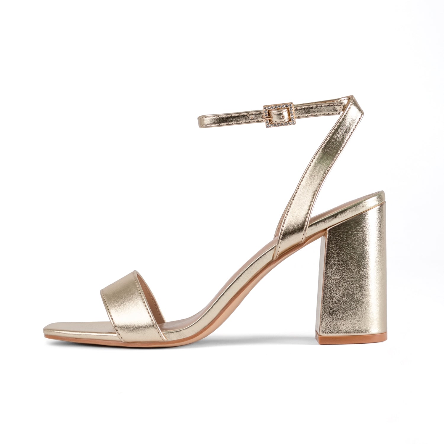 Metallic gold block heels hotsell