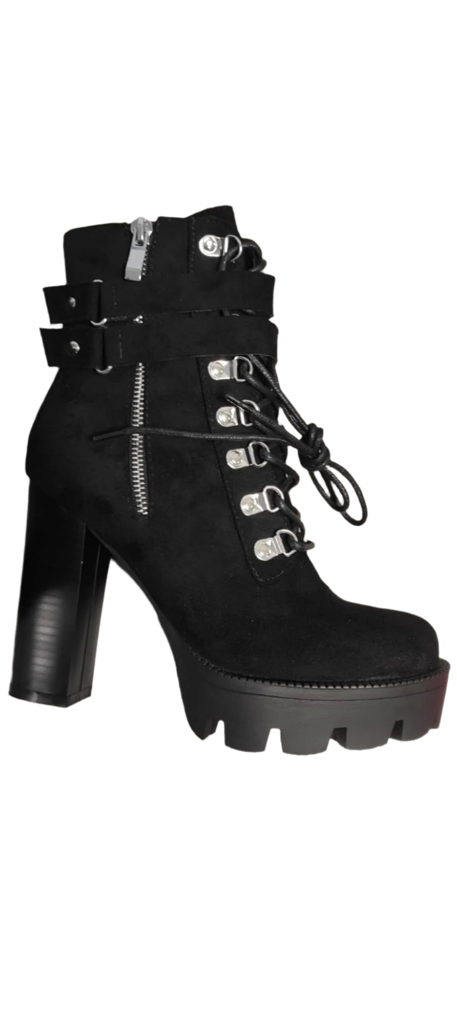 Raid Wide Fit London Women's Black Lace-Up Ankle Boots | Stylish and Durable Winter Footwear