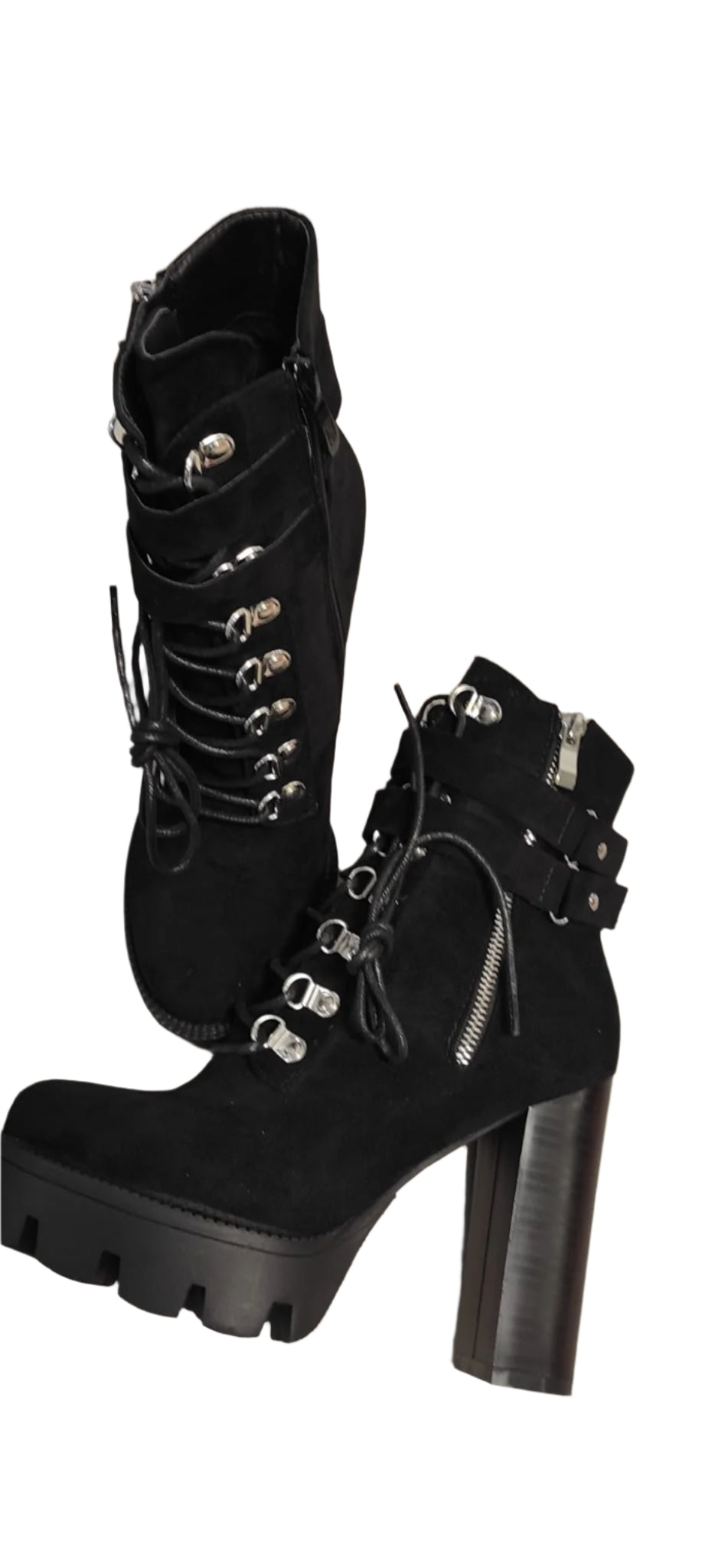 Raid Wide Fit London Women's Black Lace-Up Ankle Boots | Stylish and Durable Winter Footwear