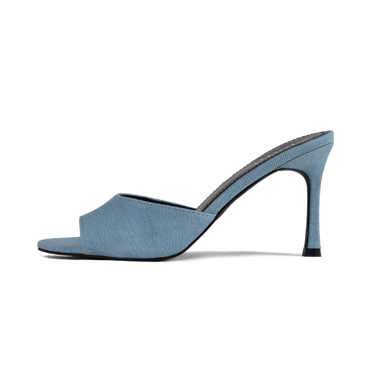 RAID Clarisse Heeled Mules in Blue Denim