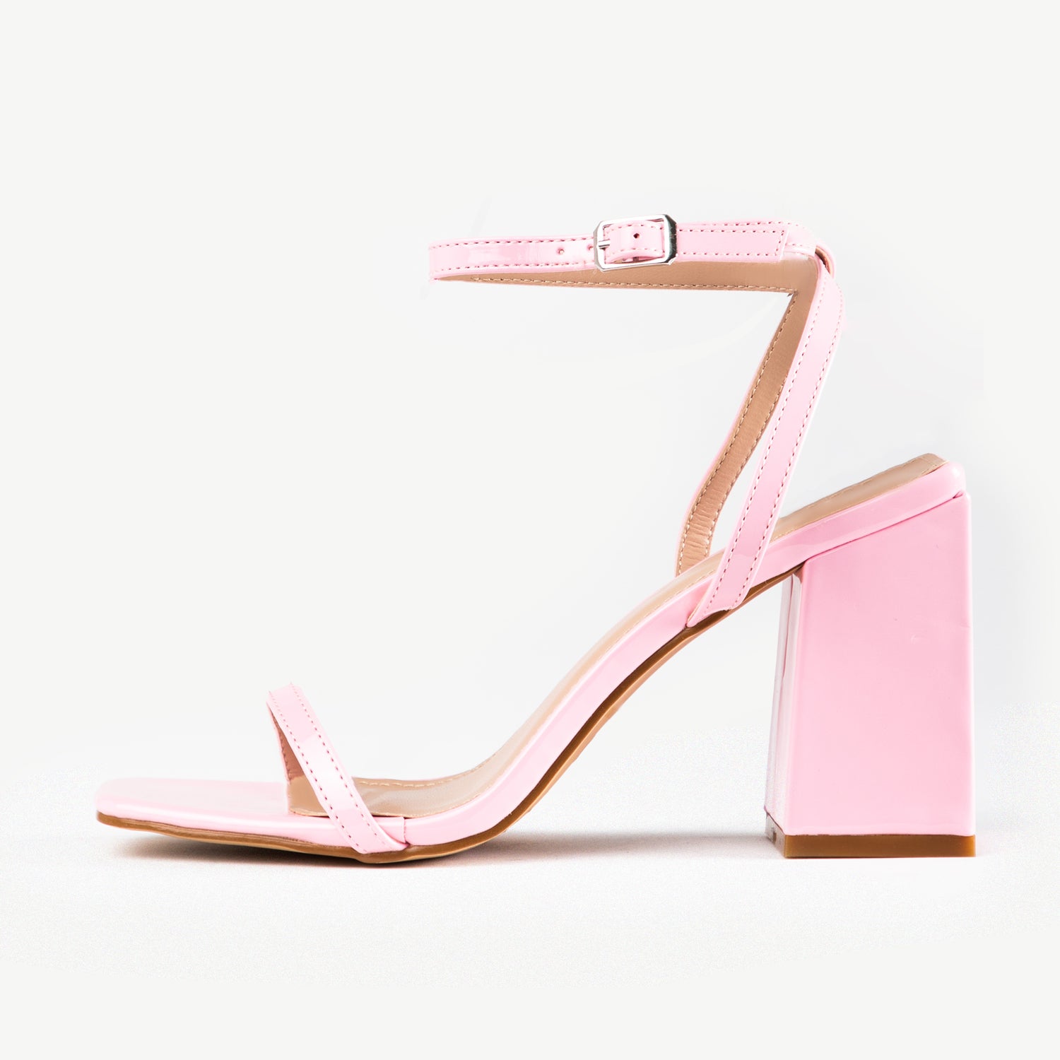 RAID Garry Block Heel Sandal in Pink Patent