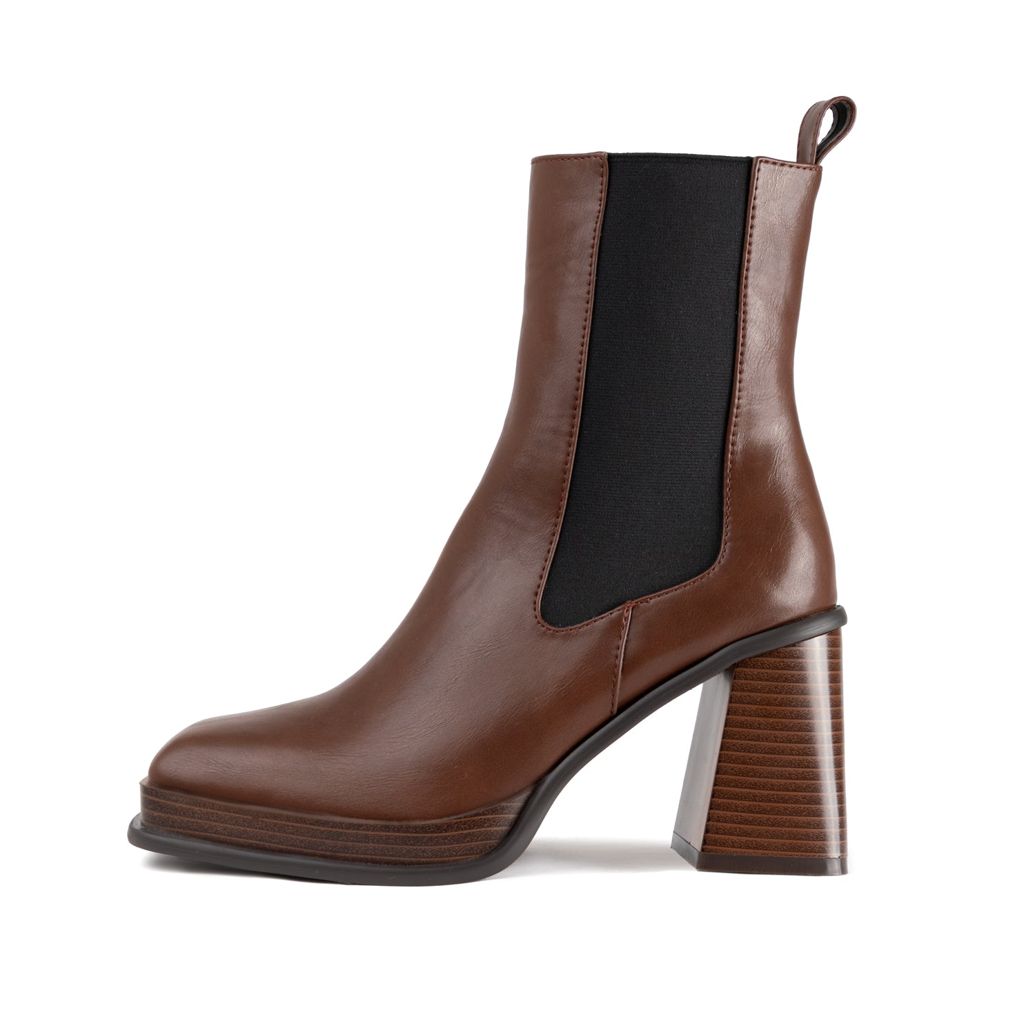 RAID Iona Block Heeled Ankle Boots in Brown