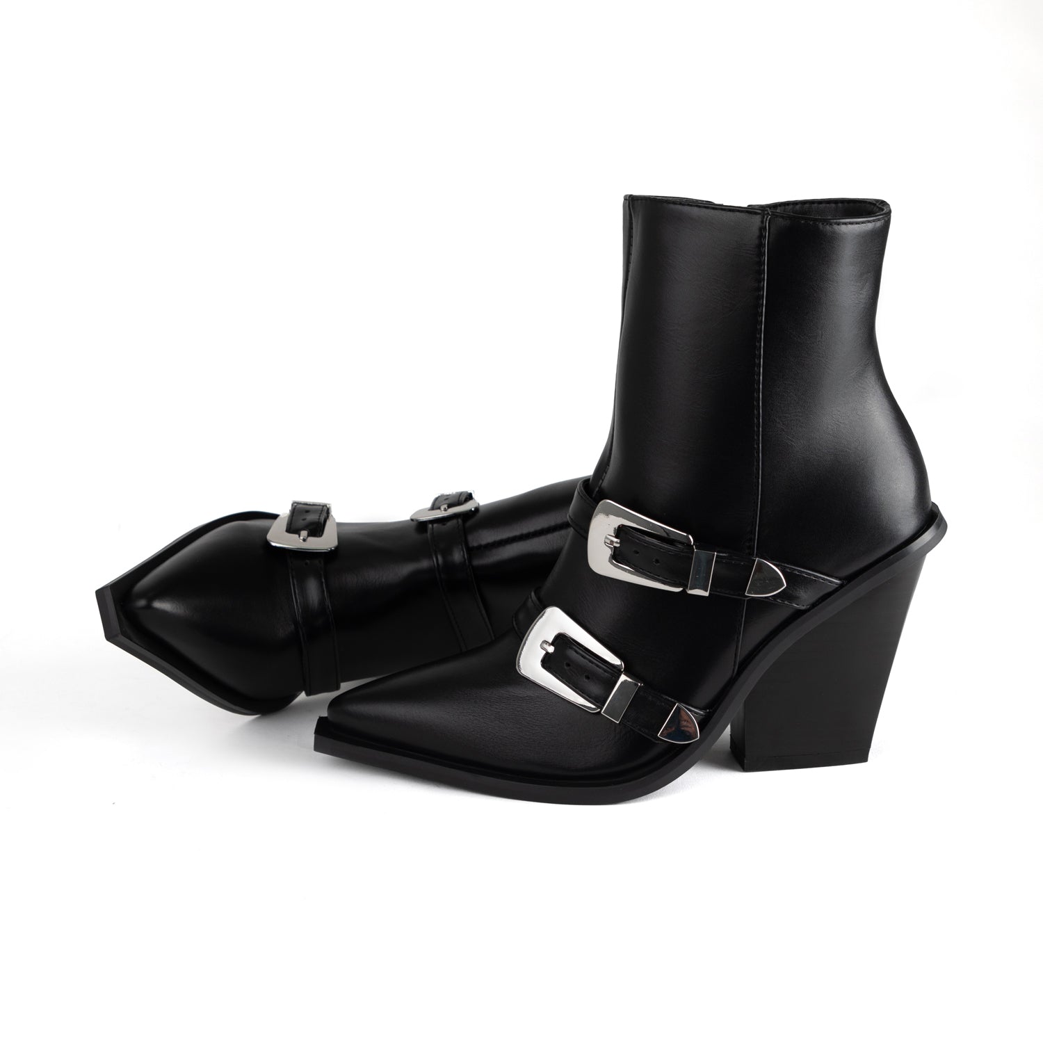 RAID June Block Heeled Ankle Boots in Black