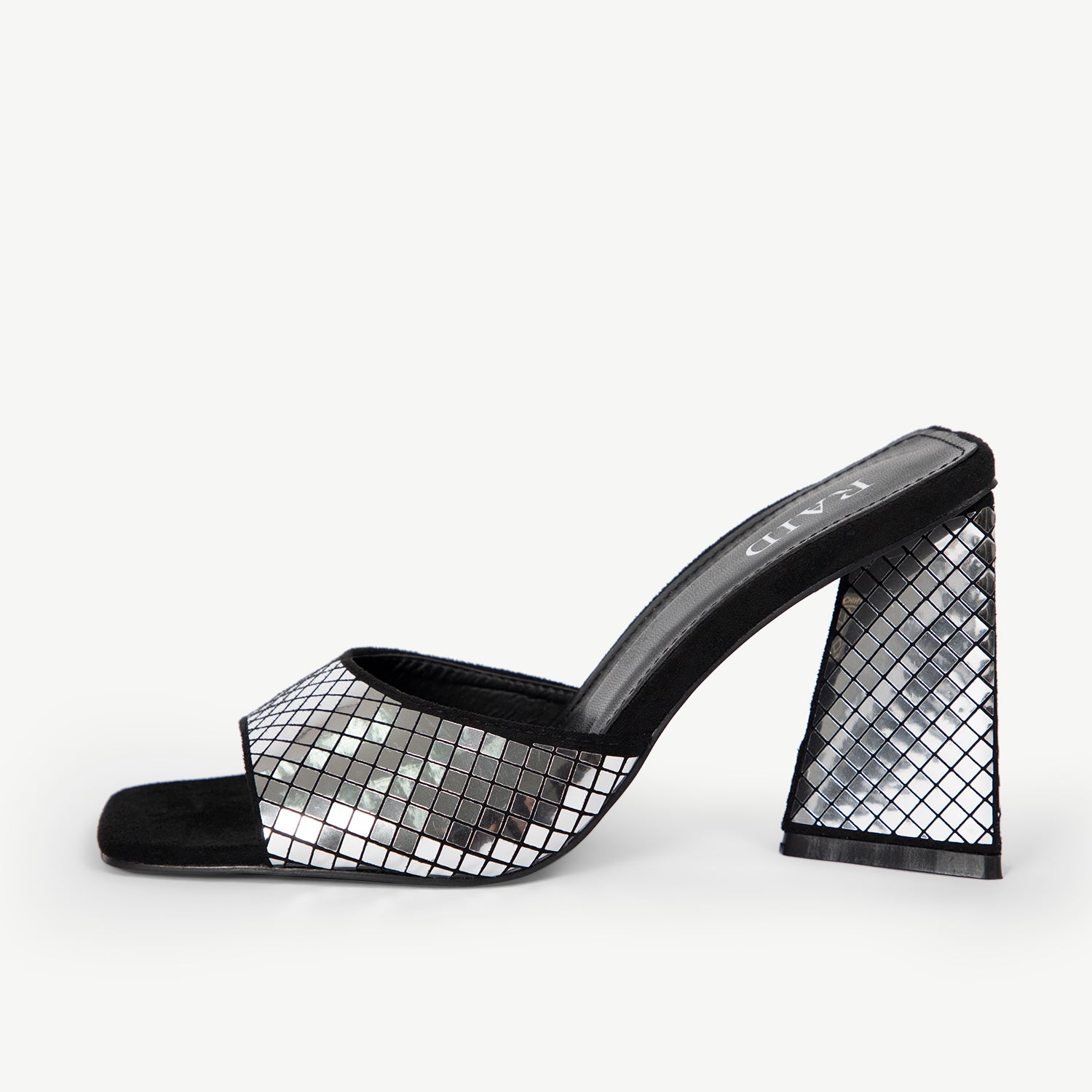 BEBO Kyrah Heeled Mule in Silver