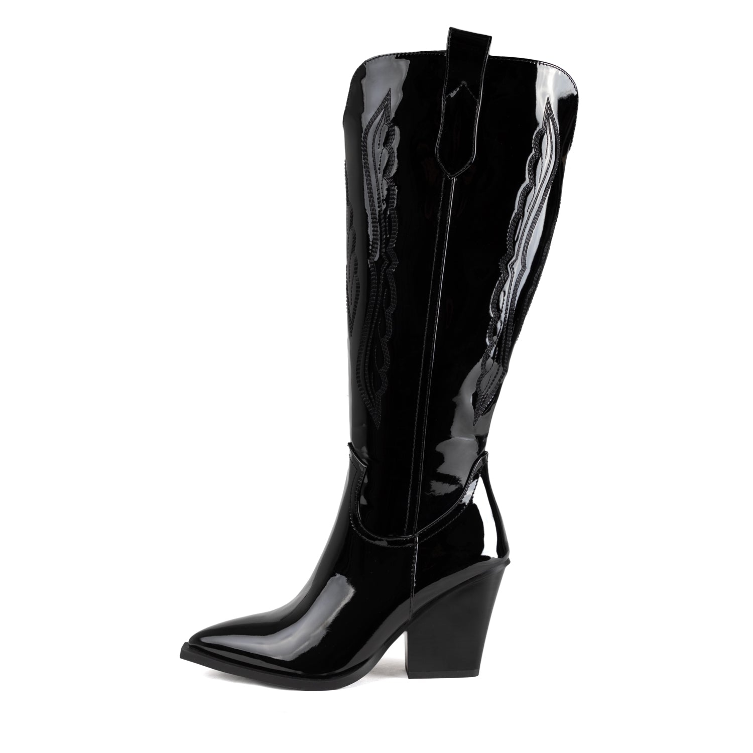 RAID Oshaa Knee High Western Boots in Black Hi Sh