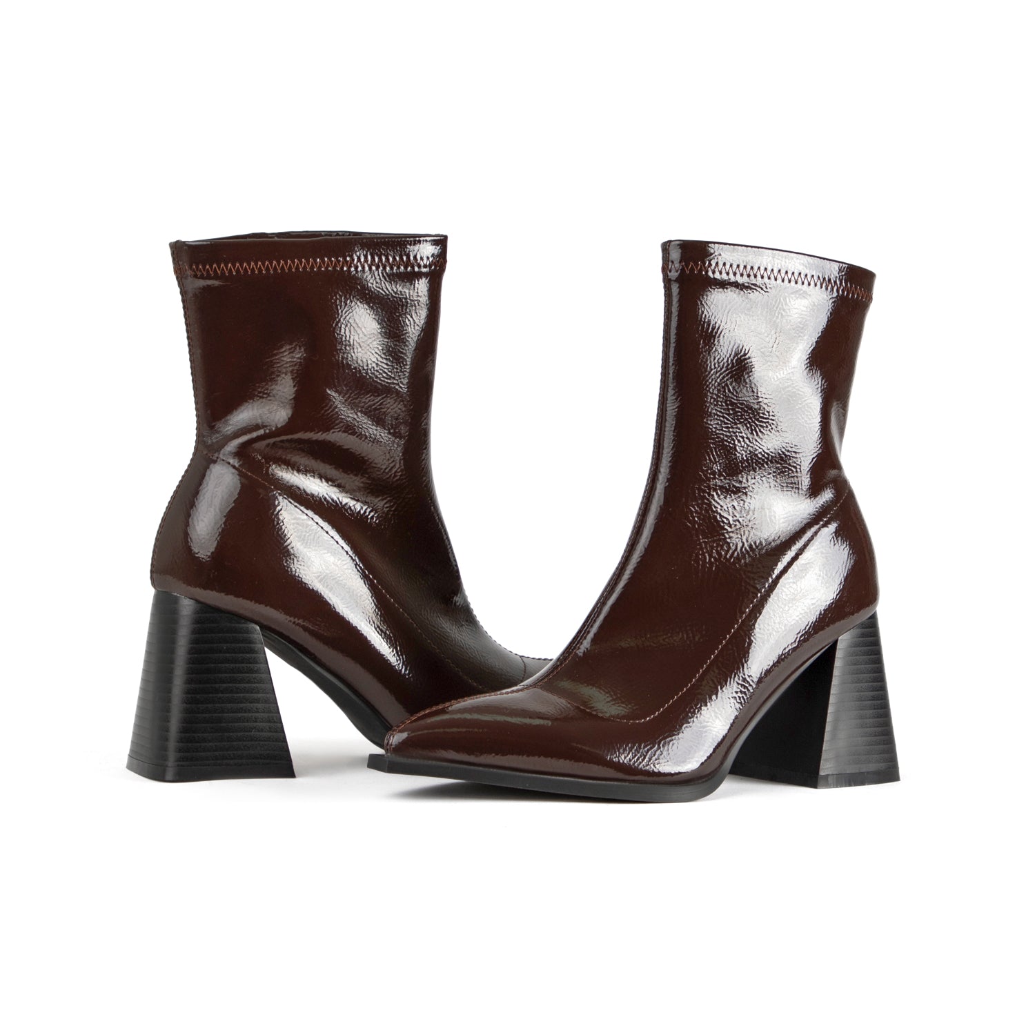 RAID Shalin Block Heeled Ankle Boots in Dark Brown