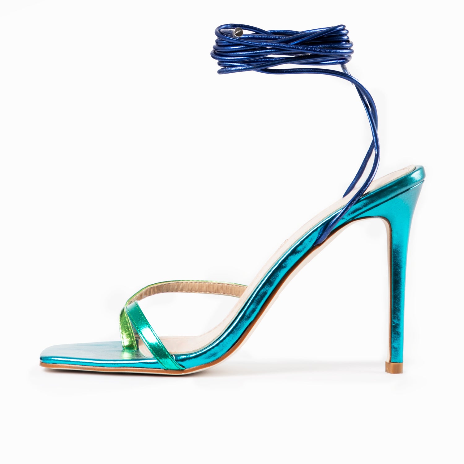 RAID Donelle Lace Up Heel in Blue Multi