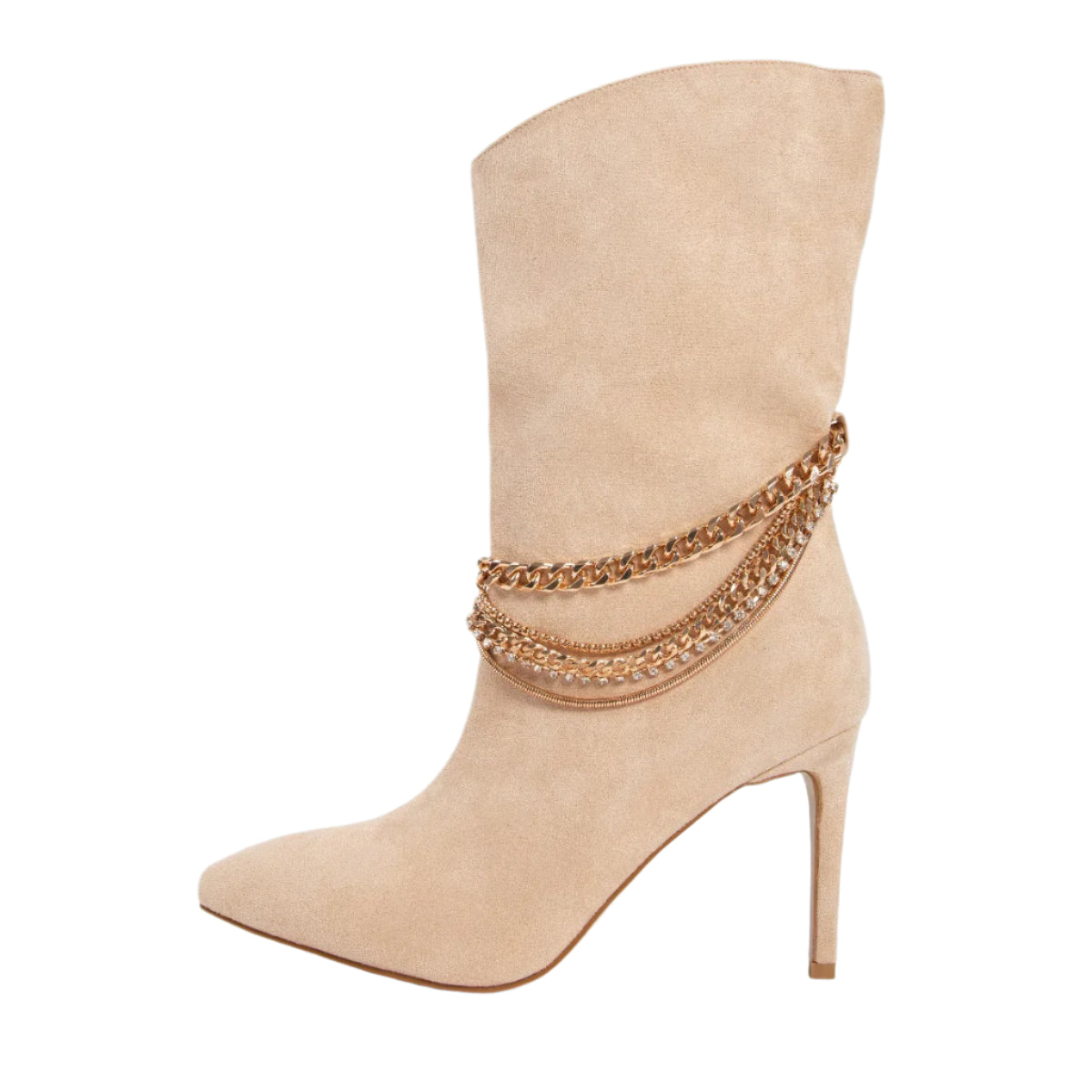 RAID Trixabel High Ankle Boot in Nude Suede