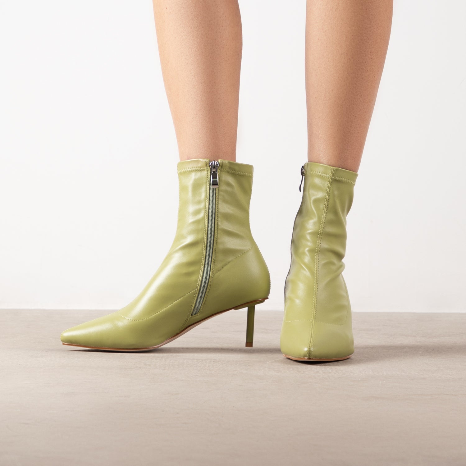 RAID Aletah Stiletto Ankle Boot in Lime Green