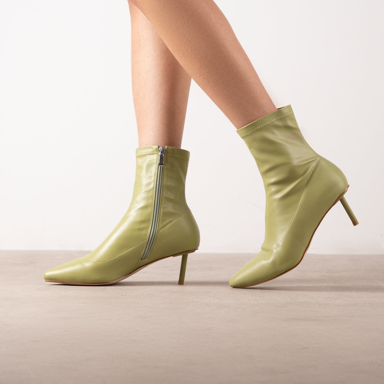 RAID Aletah Stiletto Ankle Boot in Lime Green