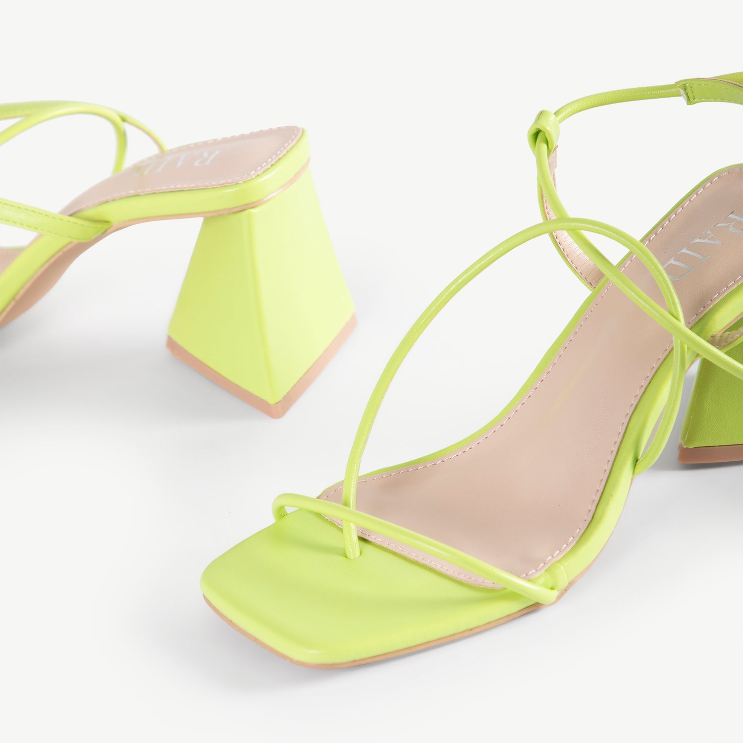 RAID Aysha Strappy Block Heel in lime