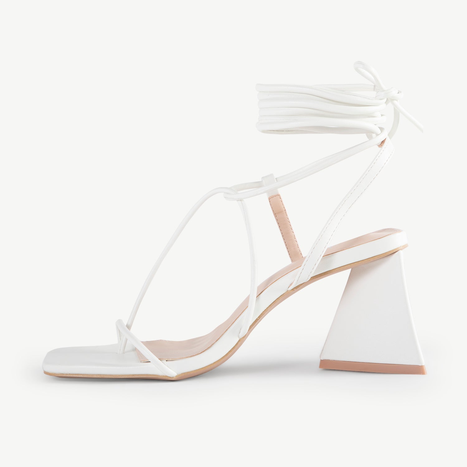 RAID Aysha Strappy Block Heel in White