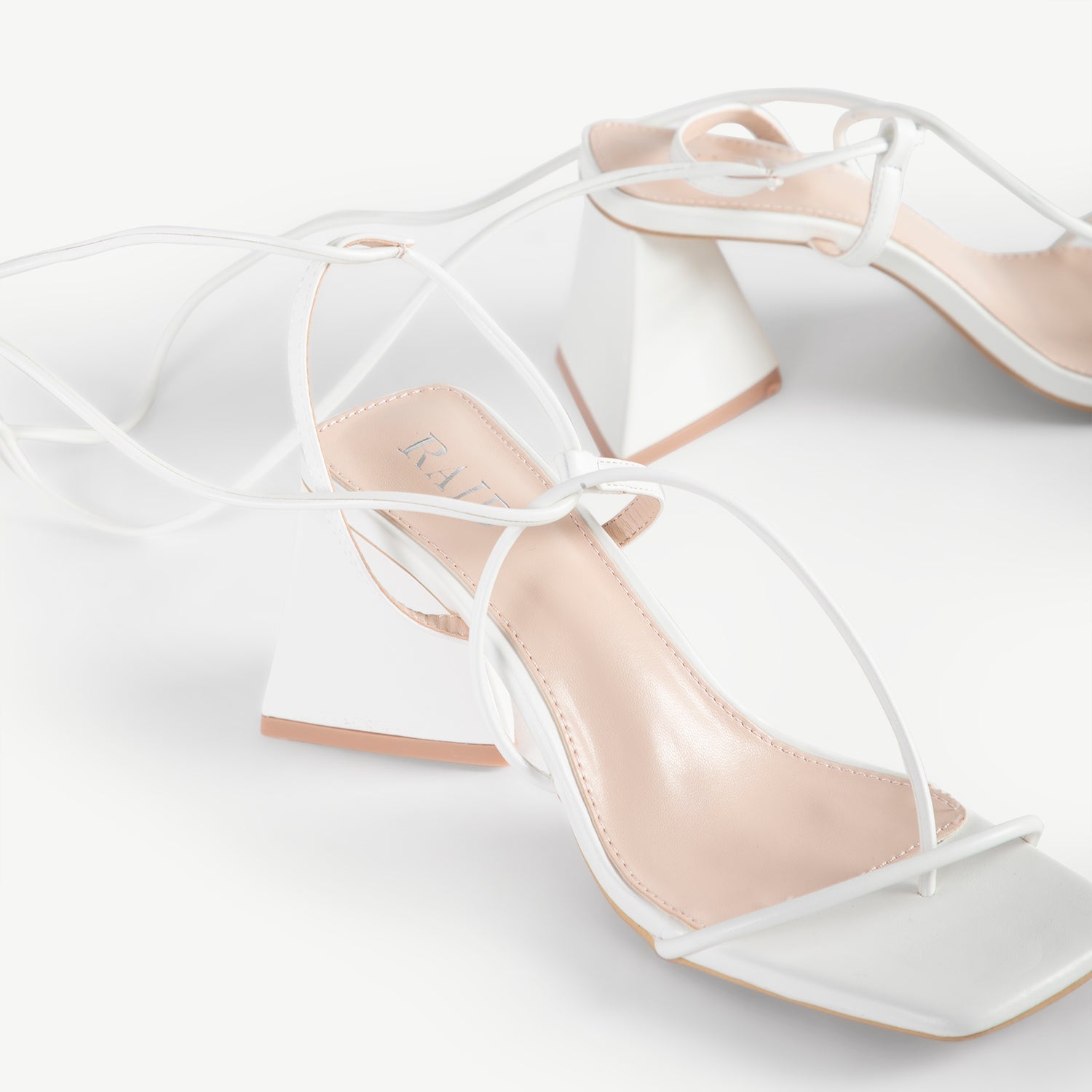 RAID Aysha Strappy Block Heel in White