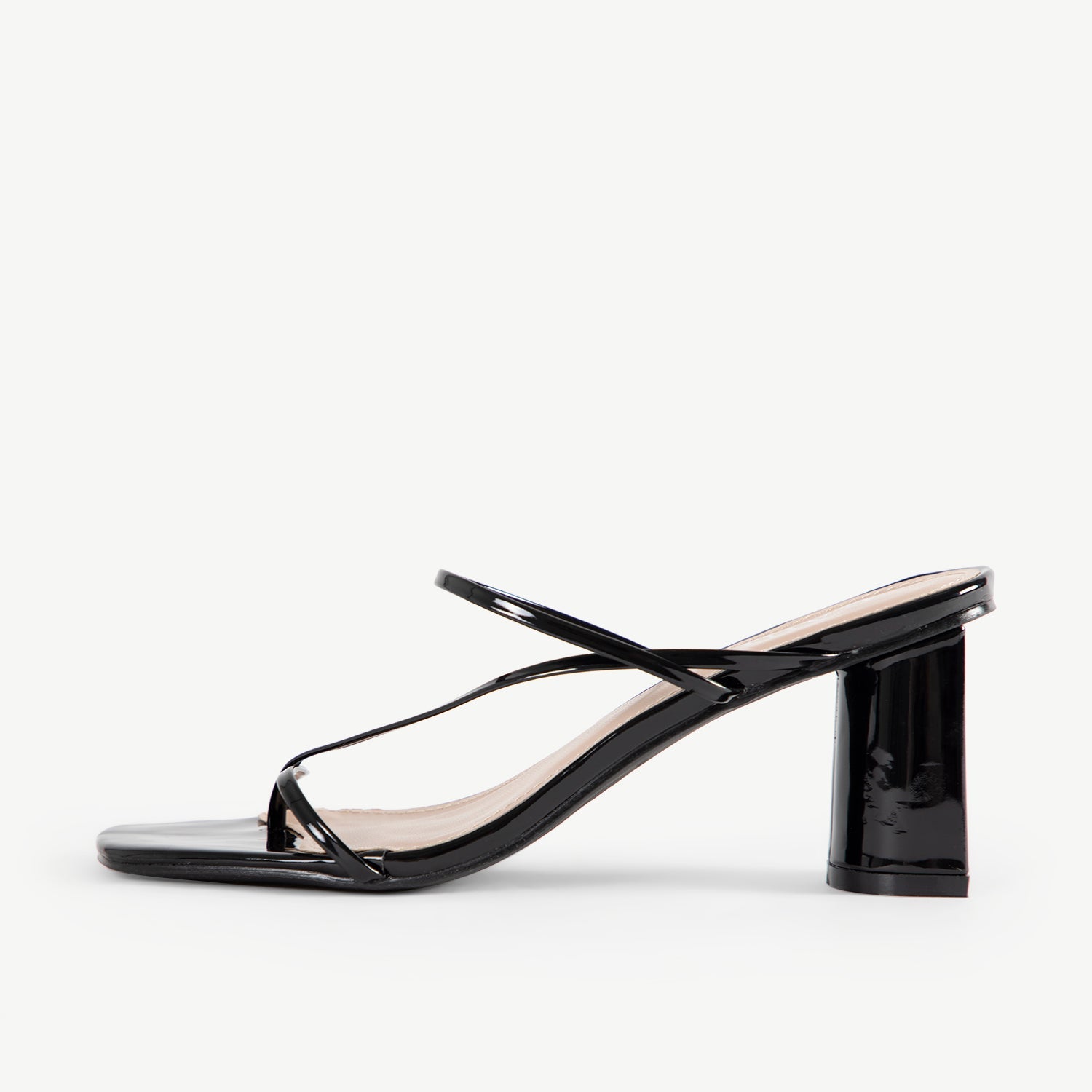 RAID Brioni Heeled Sandal in Black Patent