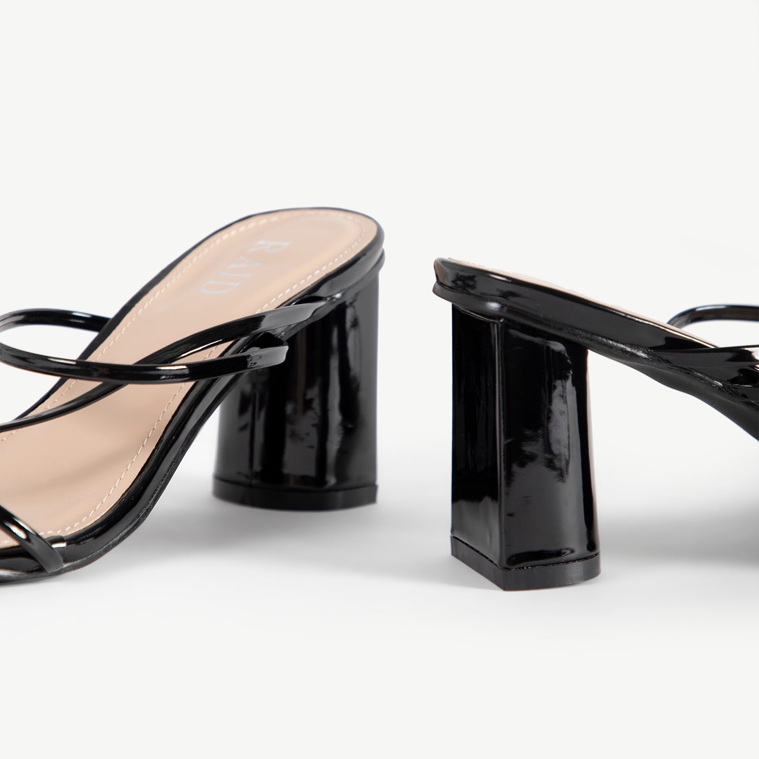 RAID Brioni Heeled Sandal in Black Patent