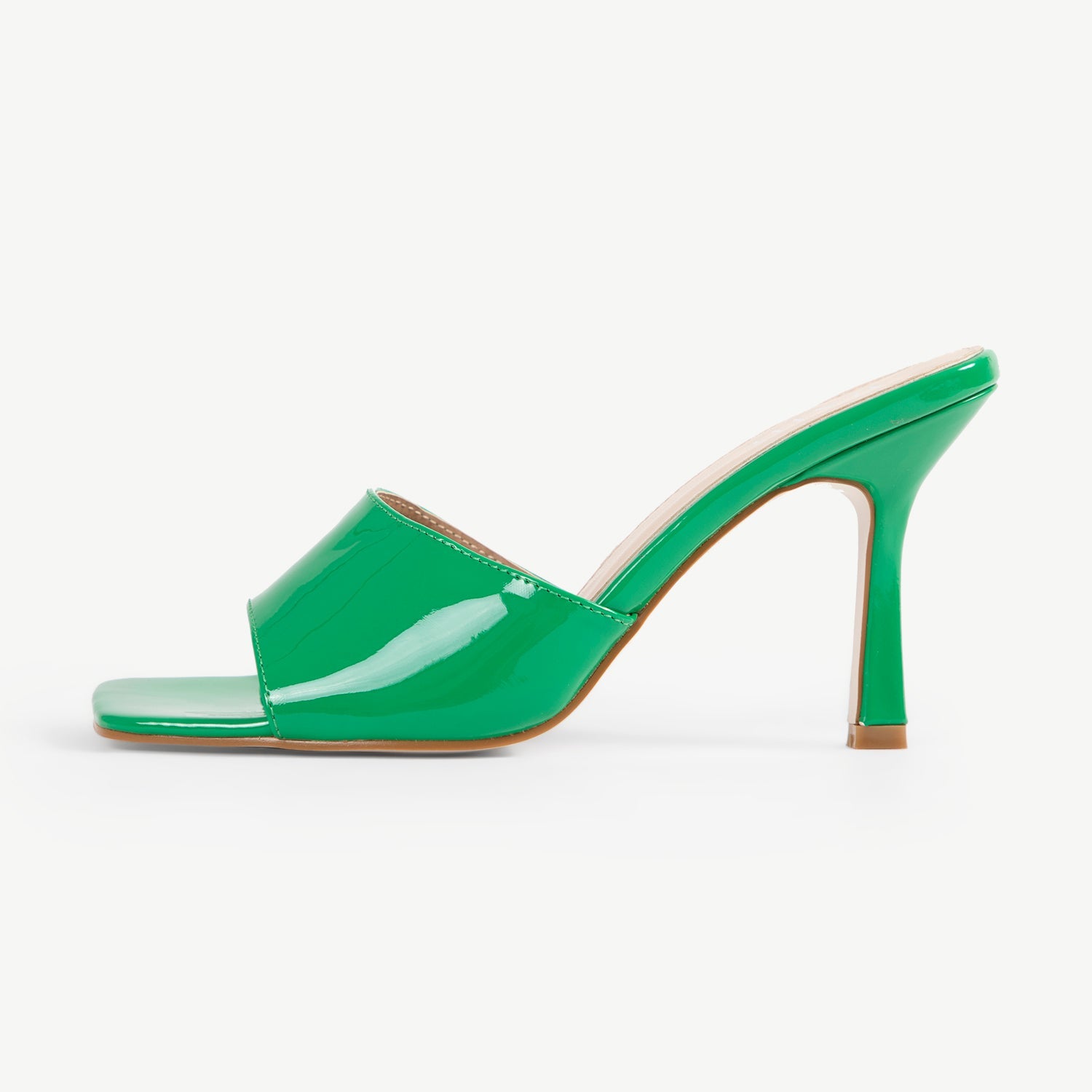 RAID Briya Heeled Mule in Green Patent