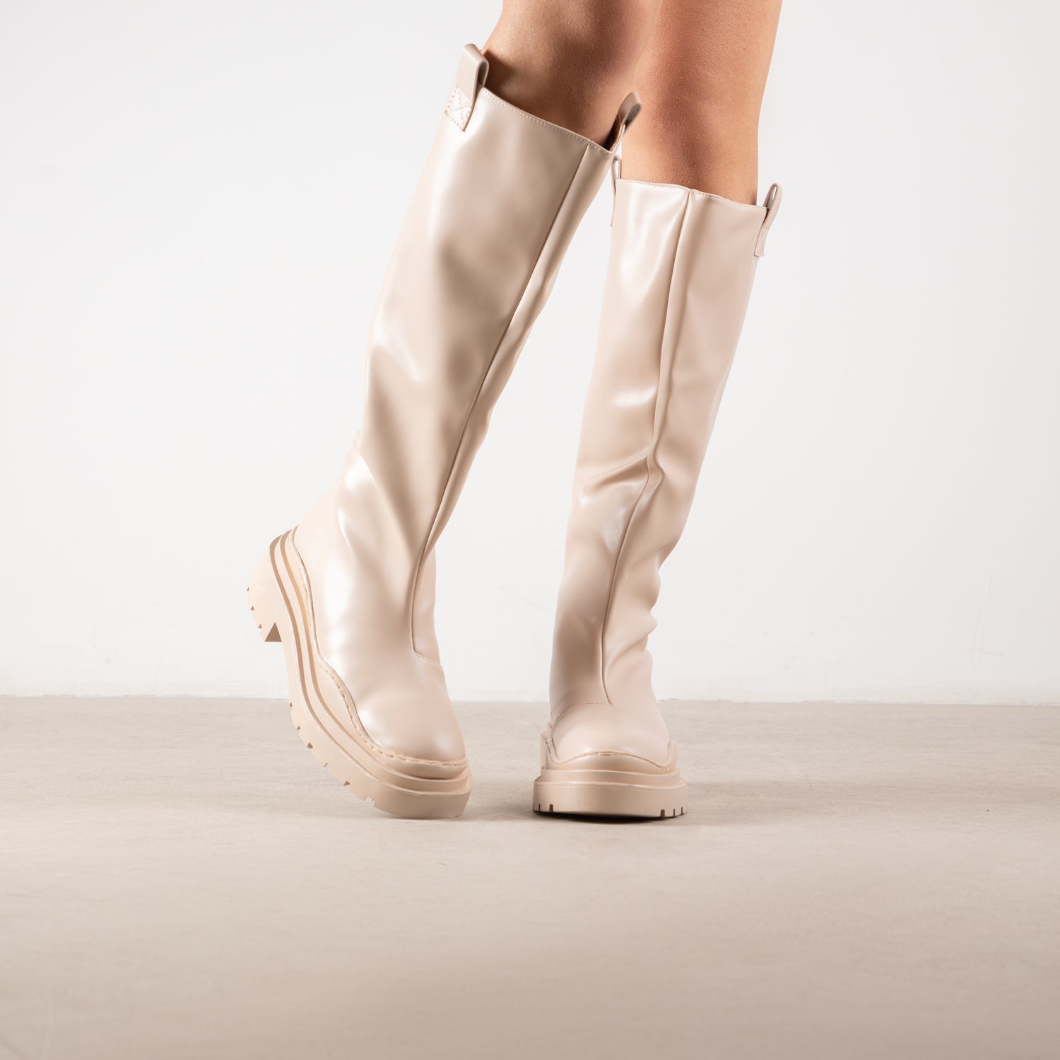 RAID Catania Knee High Boot In Nude