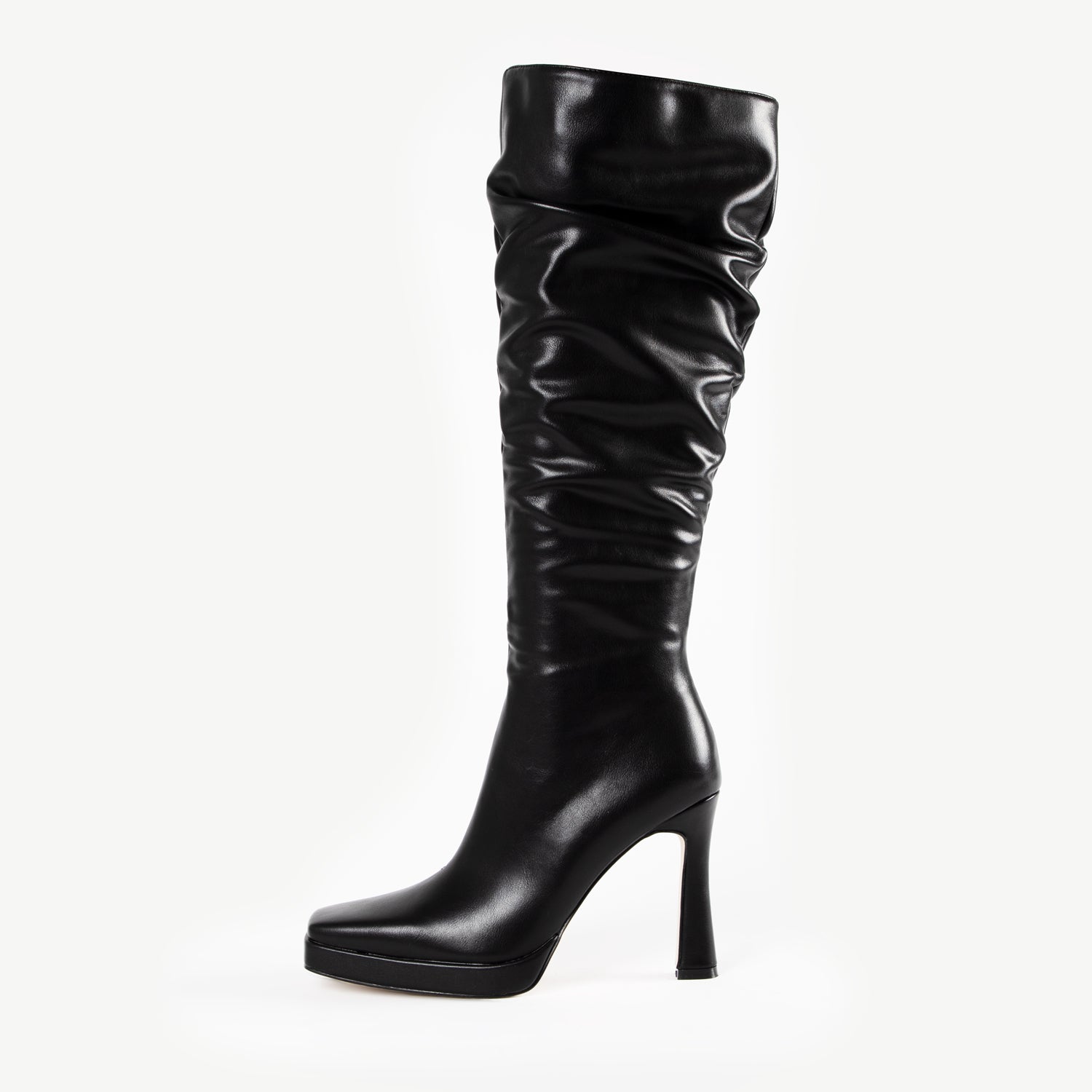 RAID Daniela Ruched Knee Long Boot in Black