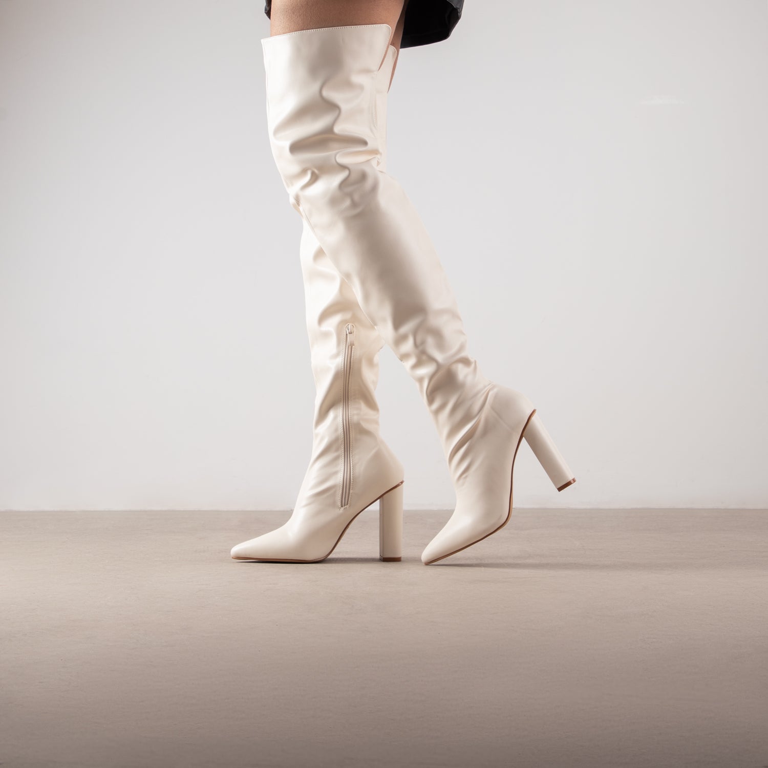 RAID Domino Over The Knee Boot in White