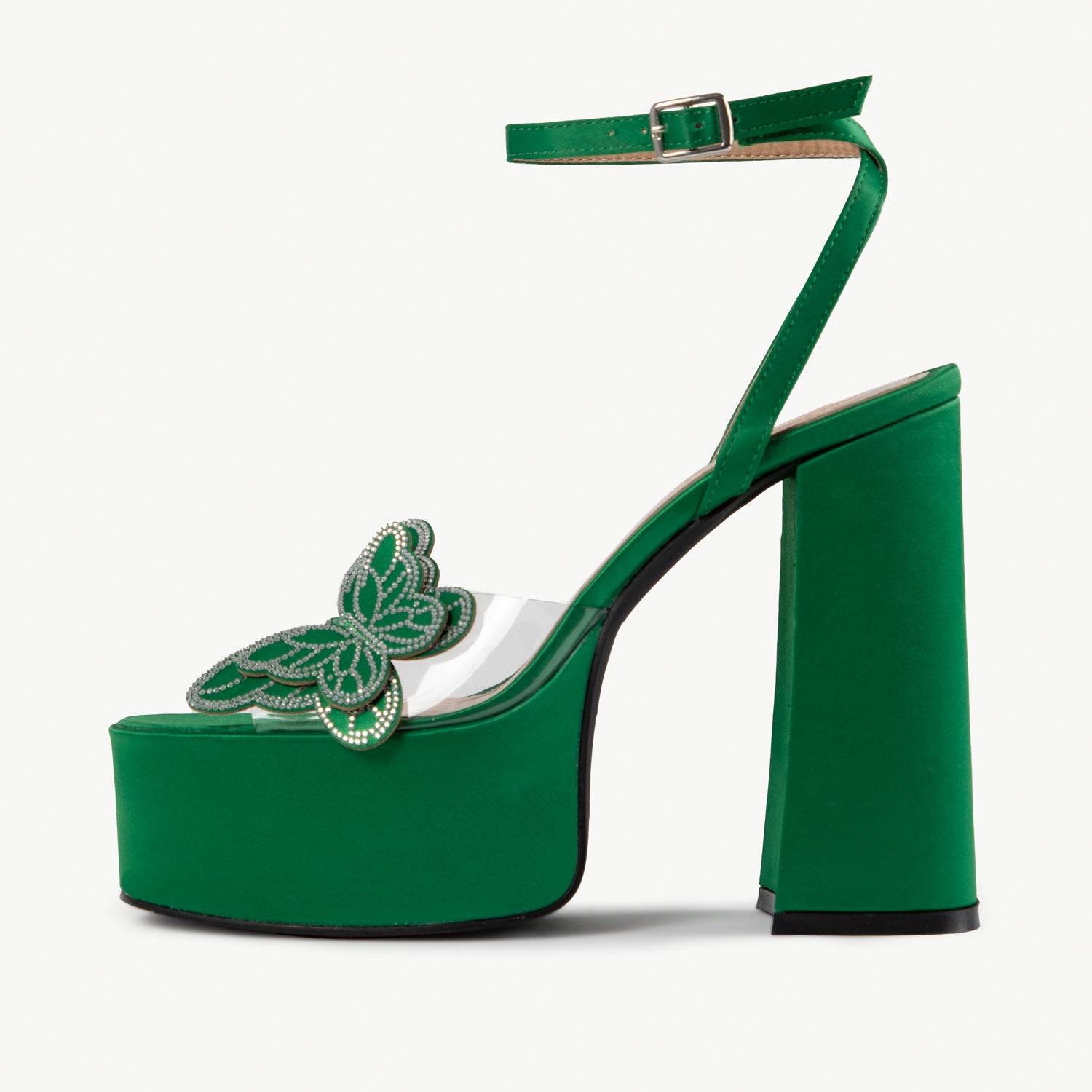 RAID Elizah Platform Butterfly Heel In Green