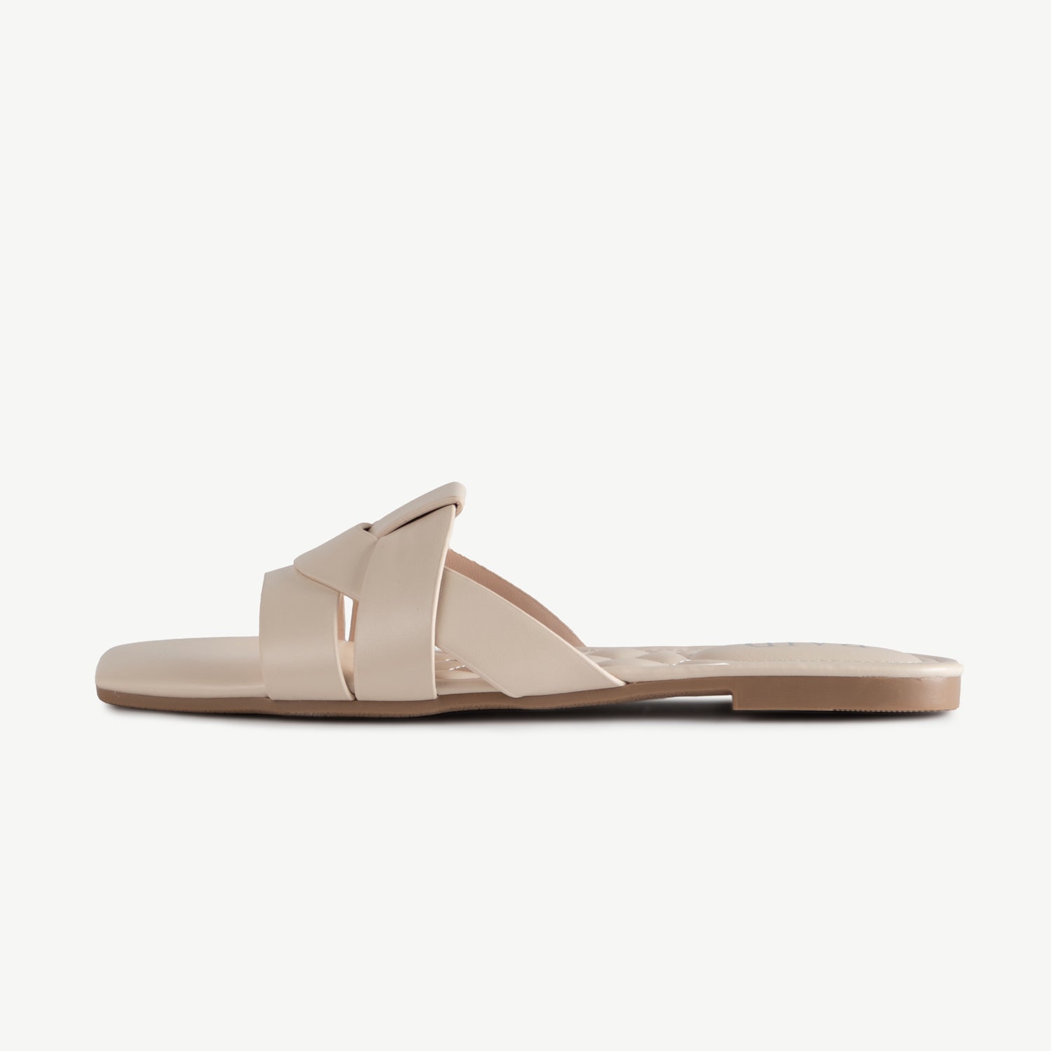 RAID Faylinn Flat Mule in Cream Pu