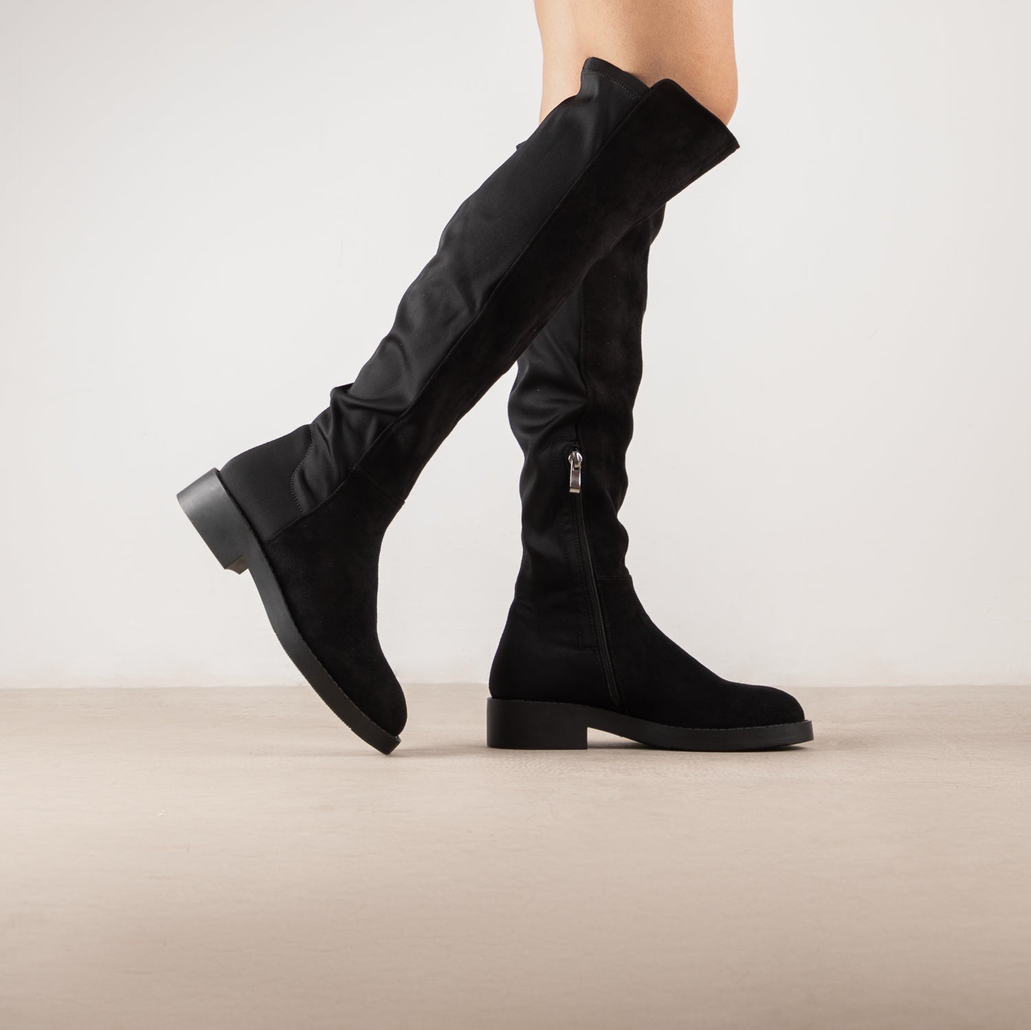 RAID Fiorella Knee High Boot in Black Suede