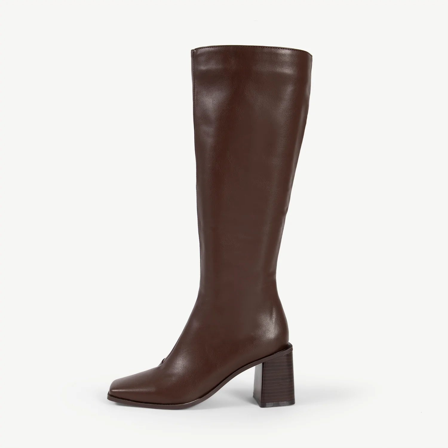 RAID Blick Block Heeled Long Boot in Chocolate