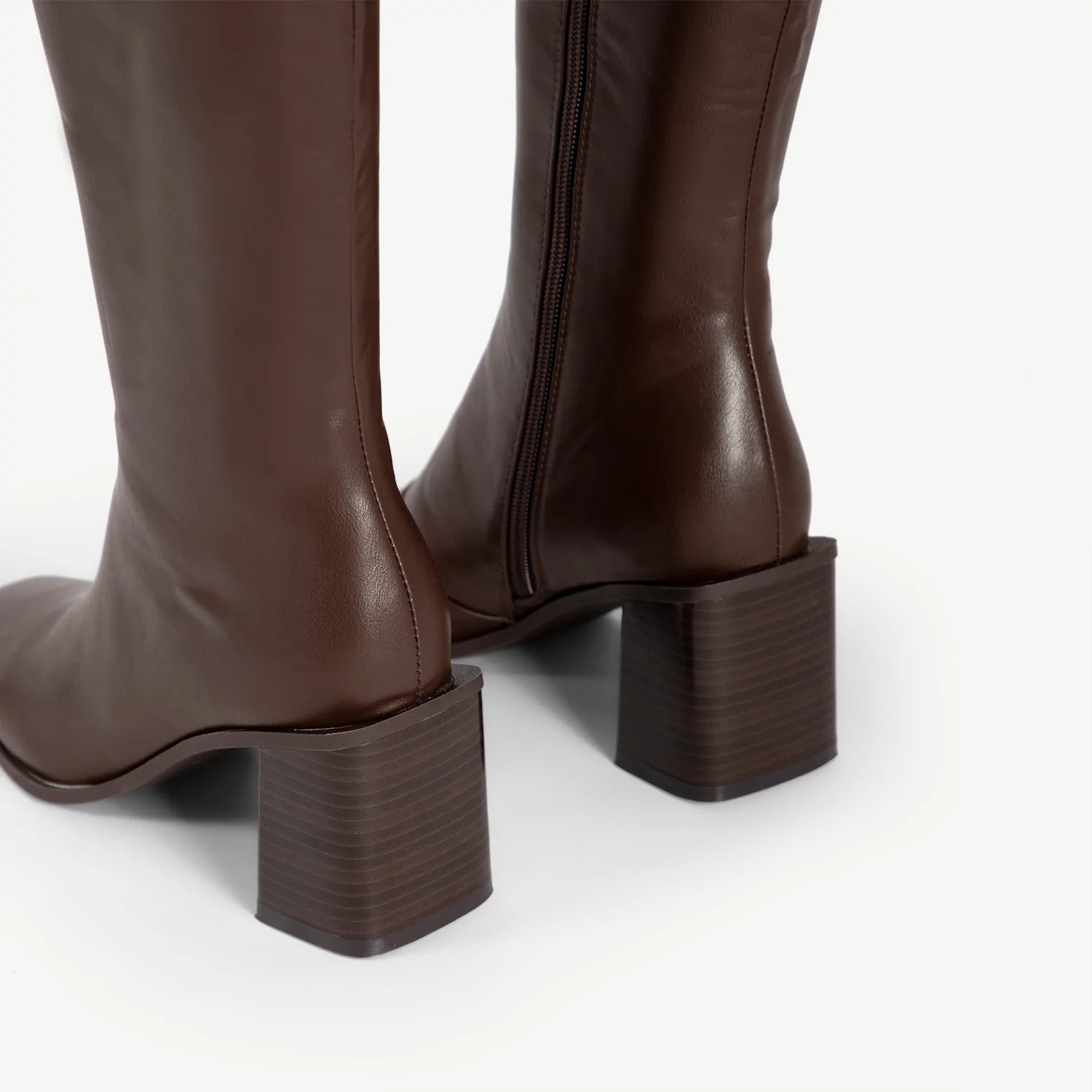 RAID Blick Block Heeled Long Boot in Chocolate