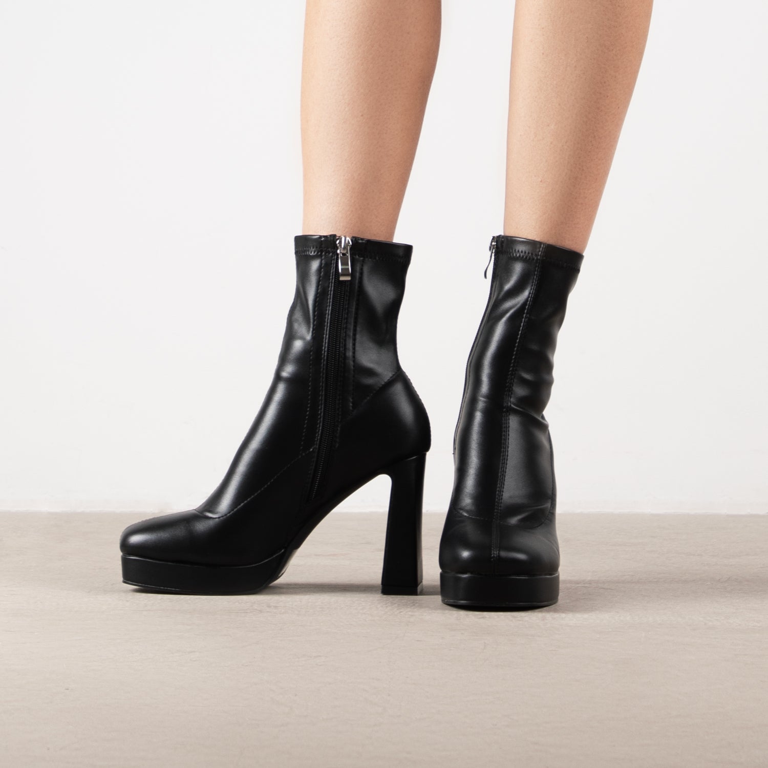 RAID Wide Fit Flynn Platform Ankle Boot in Black