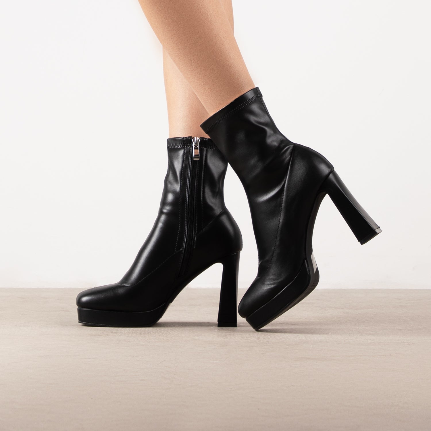 RAID Wide Fit Flynn Platform Ankle Boot in Black