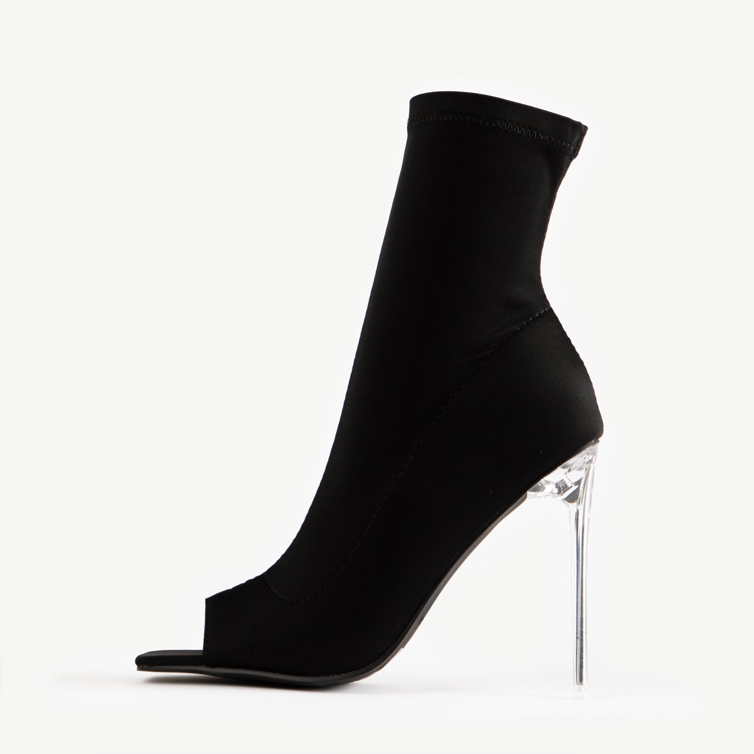 RAID Gemini Peep Toe Sock Boot in Black