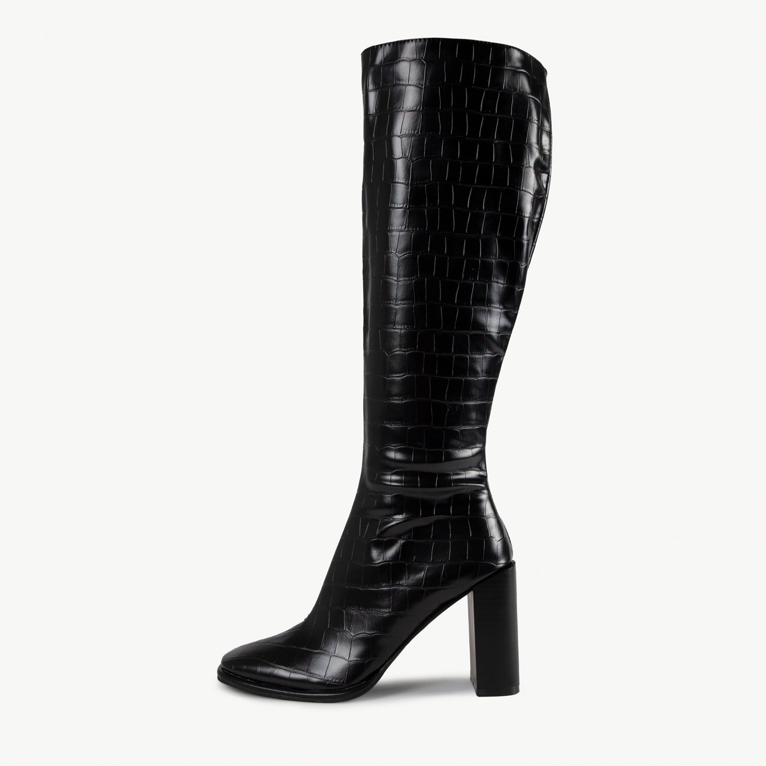 RAID Ivonne Block Heeled Boot in Black Croc