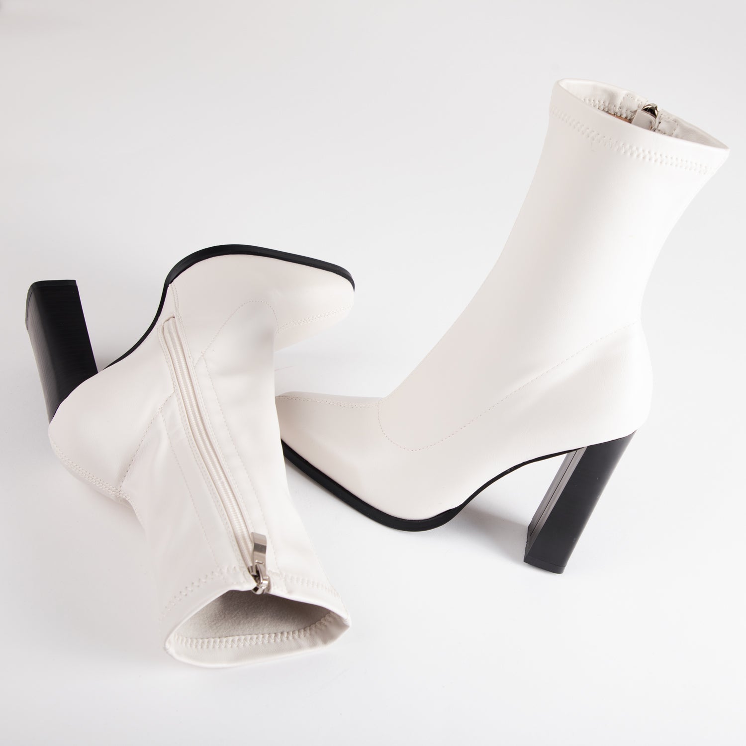 RAID Laisha Heeled Ankle Boot in Off White