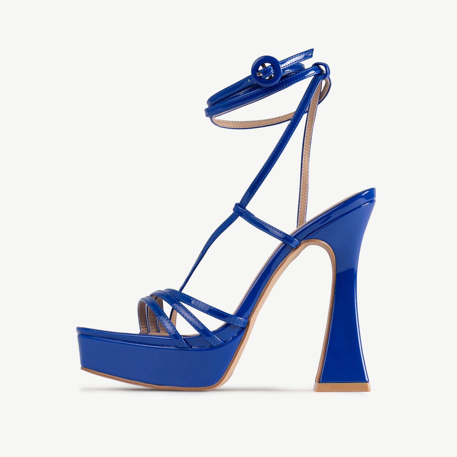 RAID Maddelena Strappy Platform in Blue Pat