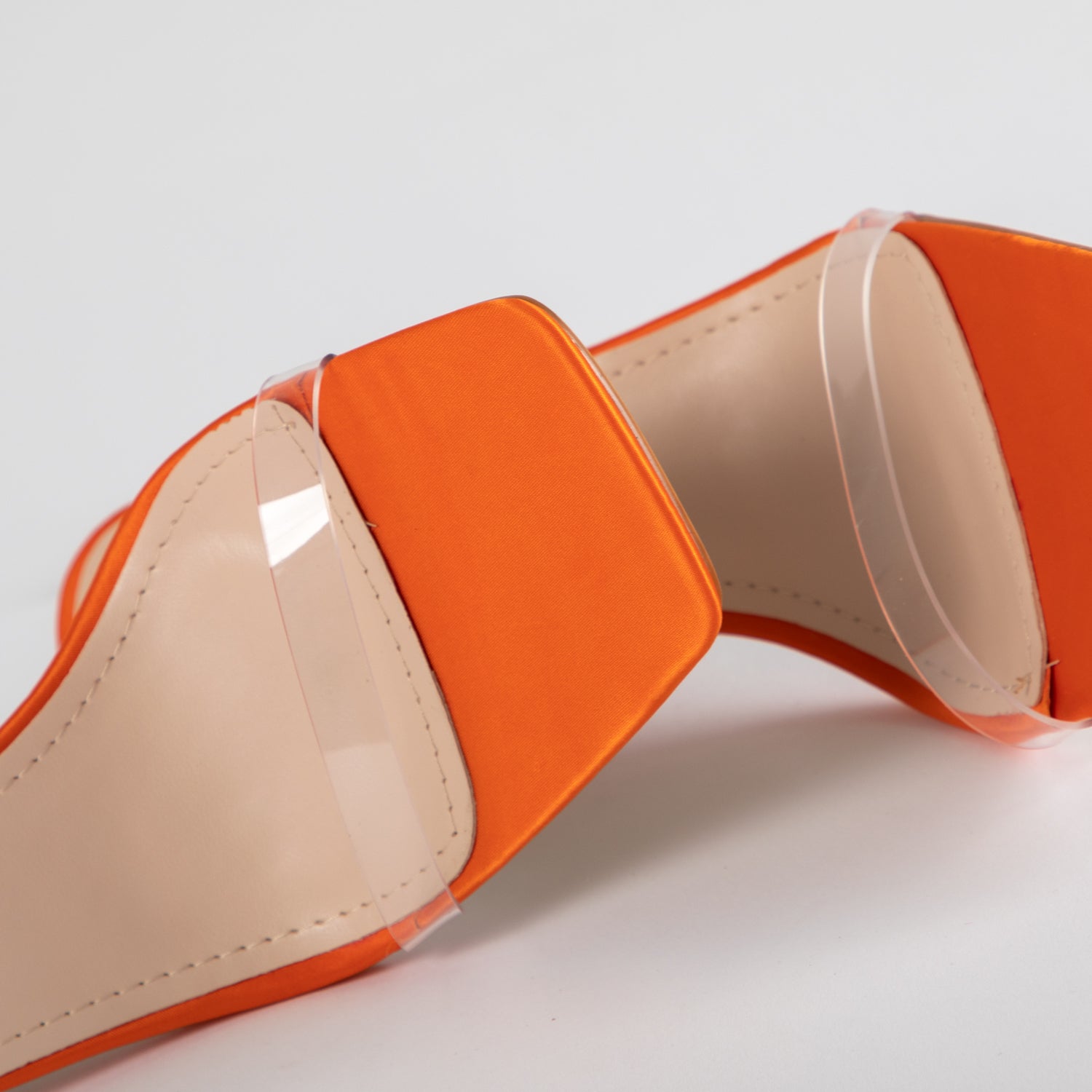 RAID Madrona Strappy Heel in Orange Satin