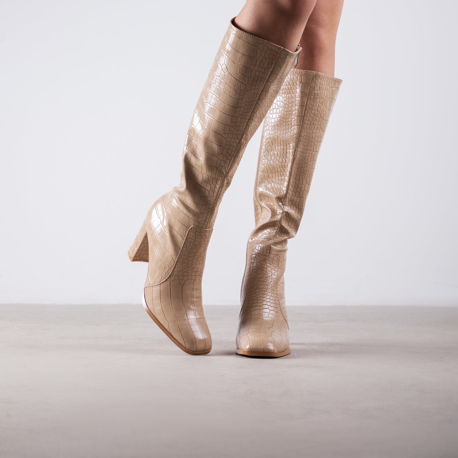 RAID Riva Knee High Boot in Nude