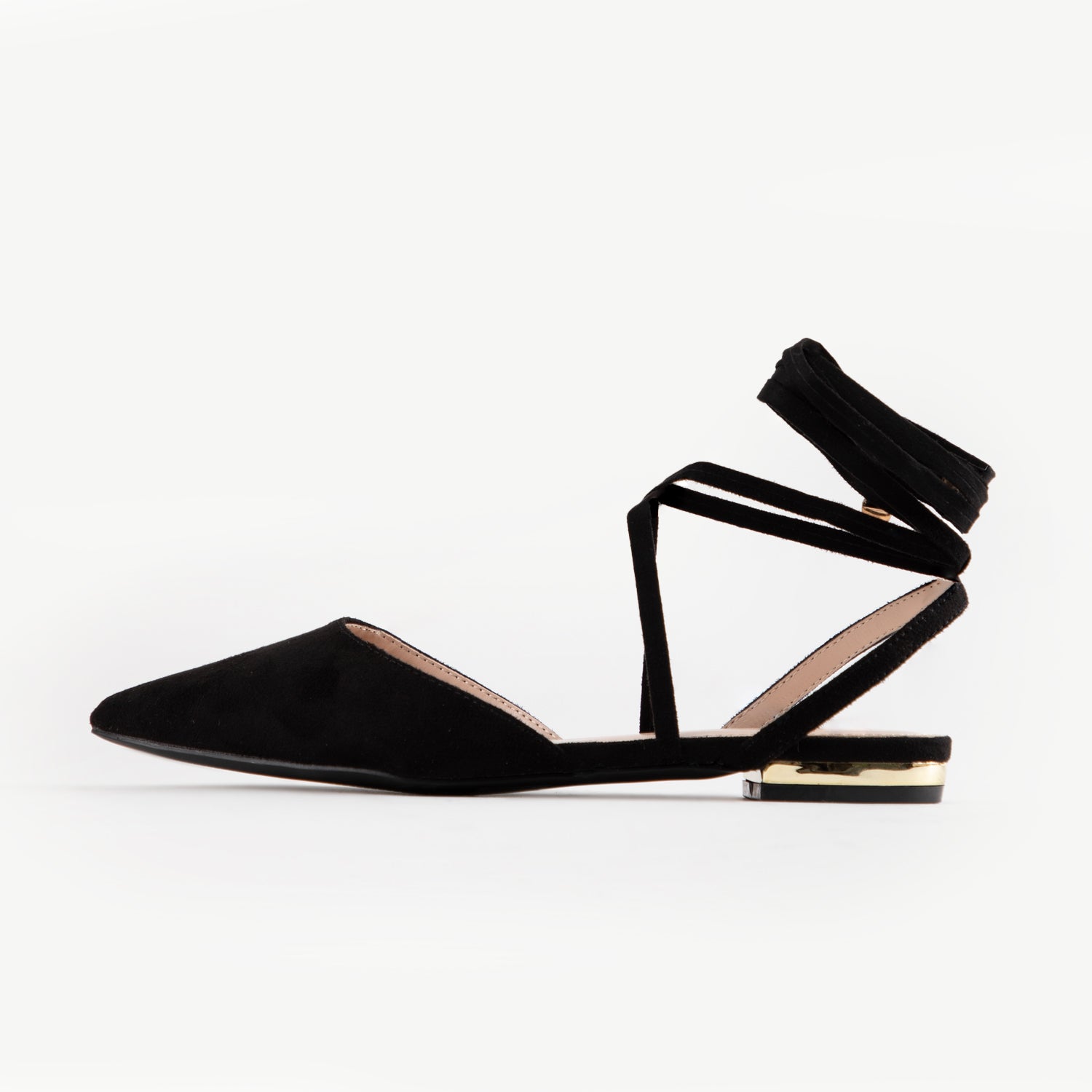 RAID Rubie Lace-Up Flat Sandals in Black Suede