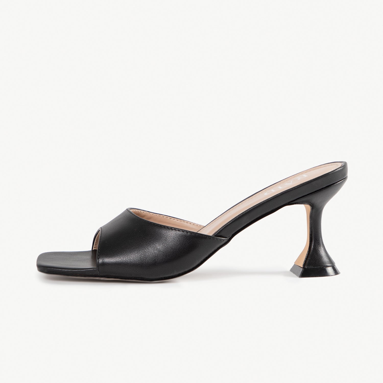 RAID Rueben Square Toe Heeled Mule in Black