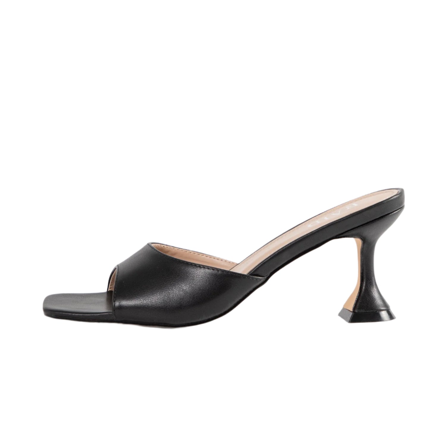 RAID Rueben Square Toe Heeled Mule in Black